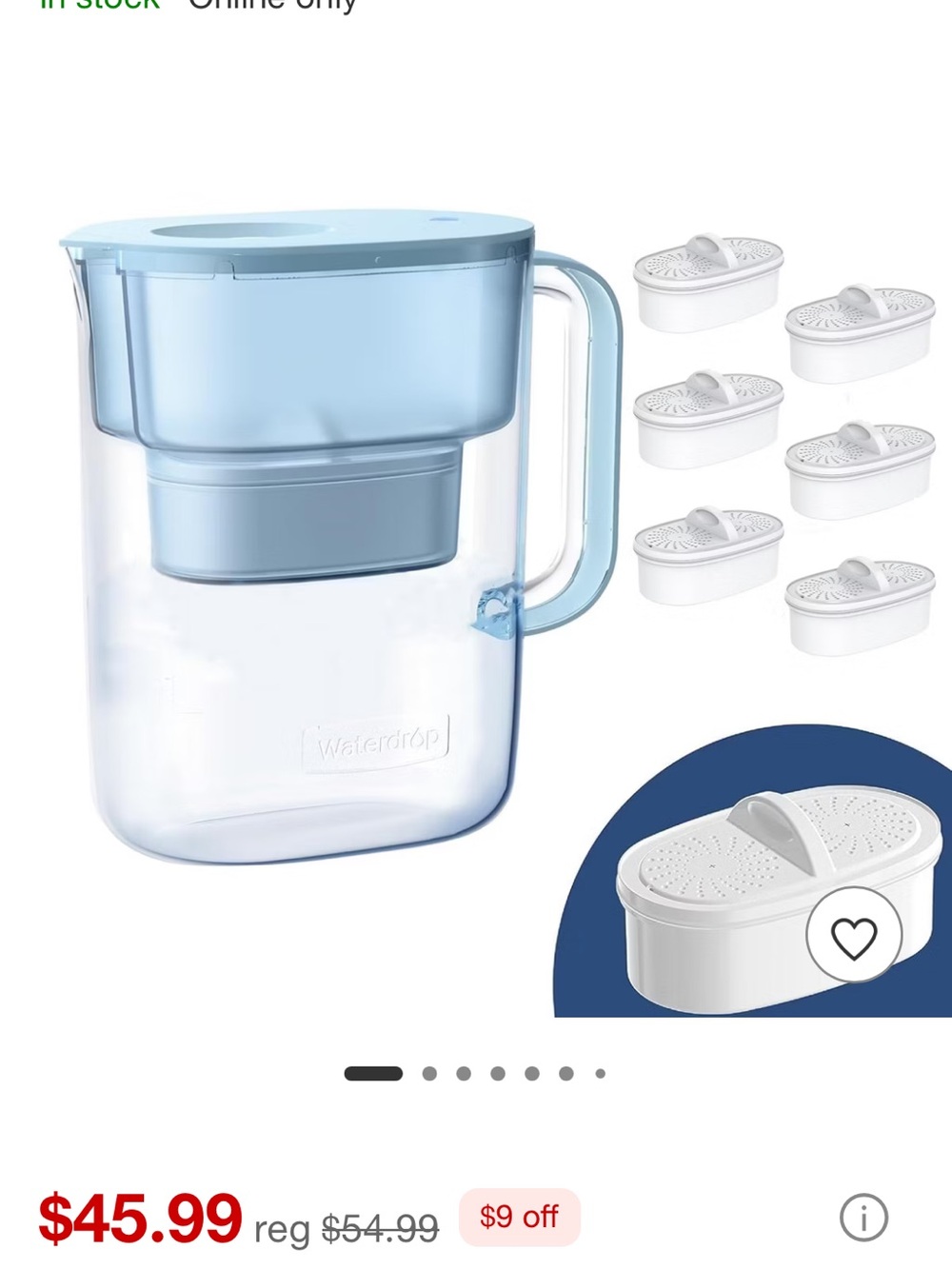 Water drop filter pitcher